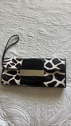 Alfani Faux Fur Animal Print Patent Leather Bag