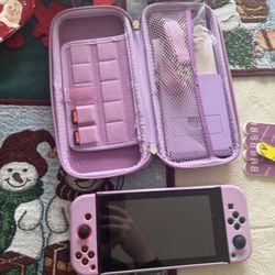 Nintendo Switch Bundle – Custom Purple Theme w/ Case, Stand, Glass Protector + 2 Games