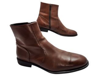 A. Testoni men brown italian boots size 12M