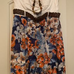 Dress With necklace And Earrings Set