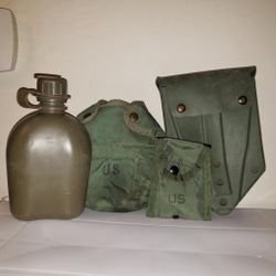 X4 USA UNITED STATES OF AMERICA ARMY U.S. MILITARY 2QT CANTEEN COVER ALICE PACK COMPASS POUCH TOOL CASE