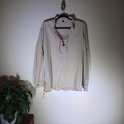 100% Cotton Beige Long Sleeve Shirt