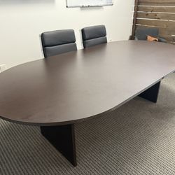 Large wooden Oval Conference Table 