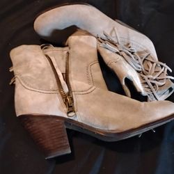 Taupe Sam Edelman Fringe Boots