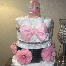 Diaper Cake ( Baby shower Gift, Party Game Or Decor) 