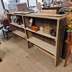 Rustic Wood And Tin Shelf
