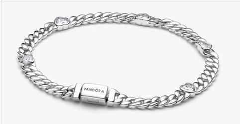Pandora Heart Cuban Chain Bracelet