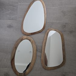 3 Pc Wood Framed Mirrors