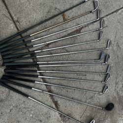 Golf clubs and golf bag