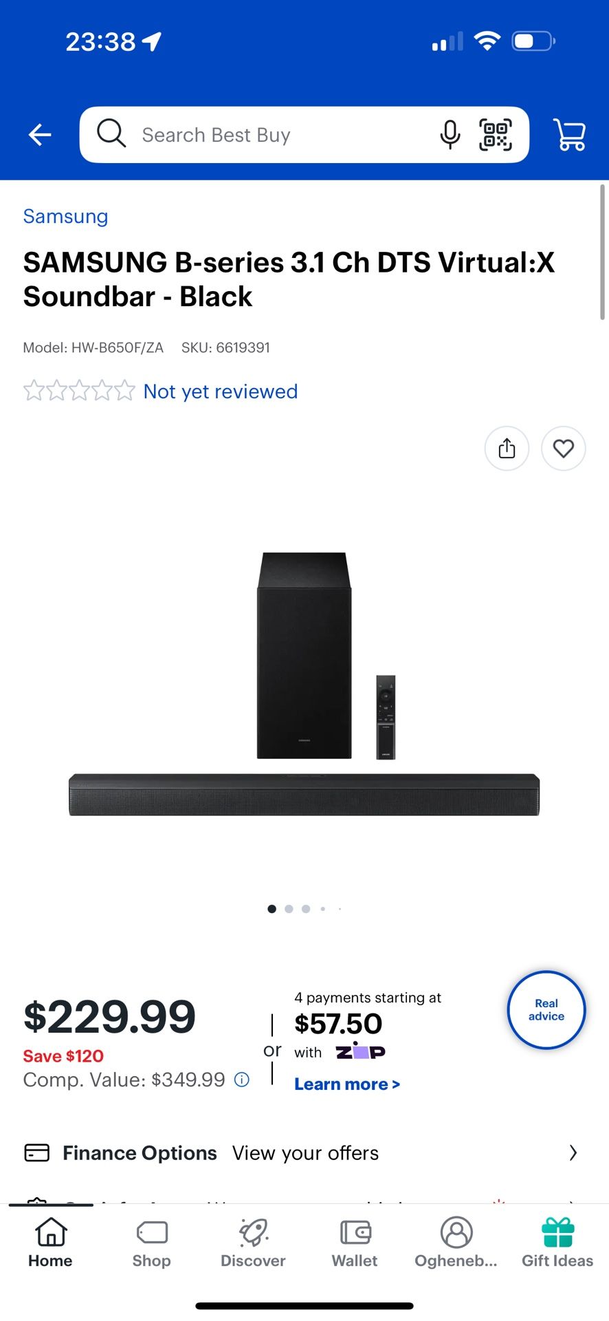 Samsung Soundbar With Woofer 