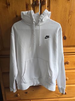 Nike Club Fleece Pullover Hoodie White mens medium