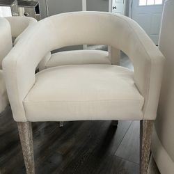 Z Gallerie Philippa Dining Chairs Ivory Velvet upholstery Natural Gray Finishes $325 EACH (OBO) NEW