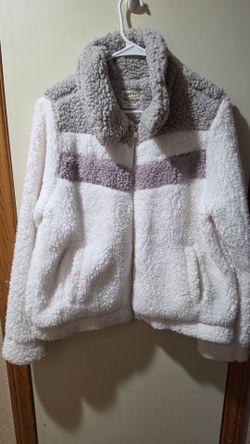 Ashley Outerwear Womens Size Large Faux Sherpa Zip-up