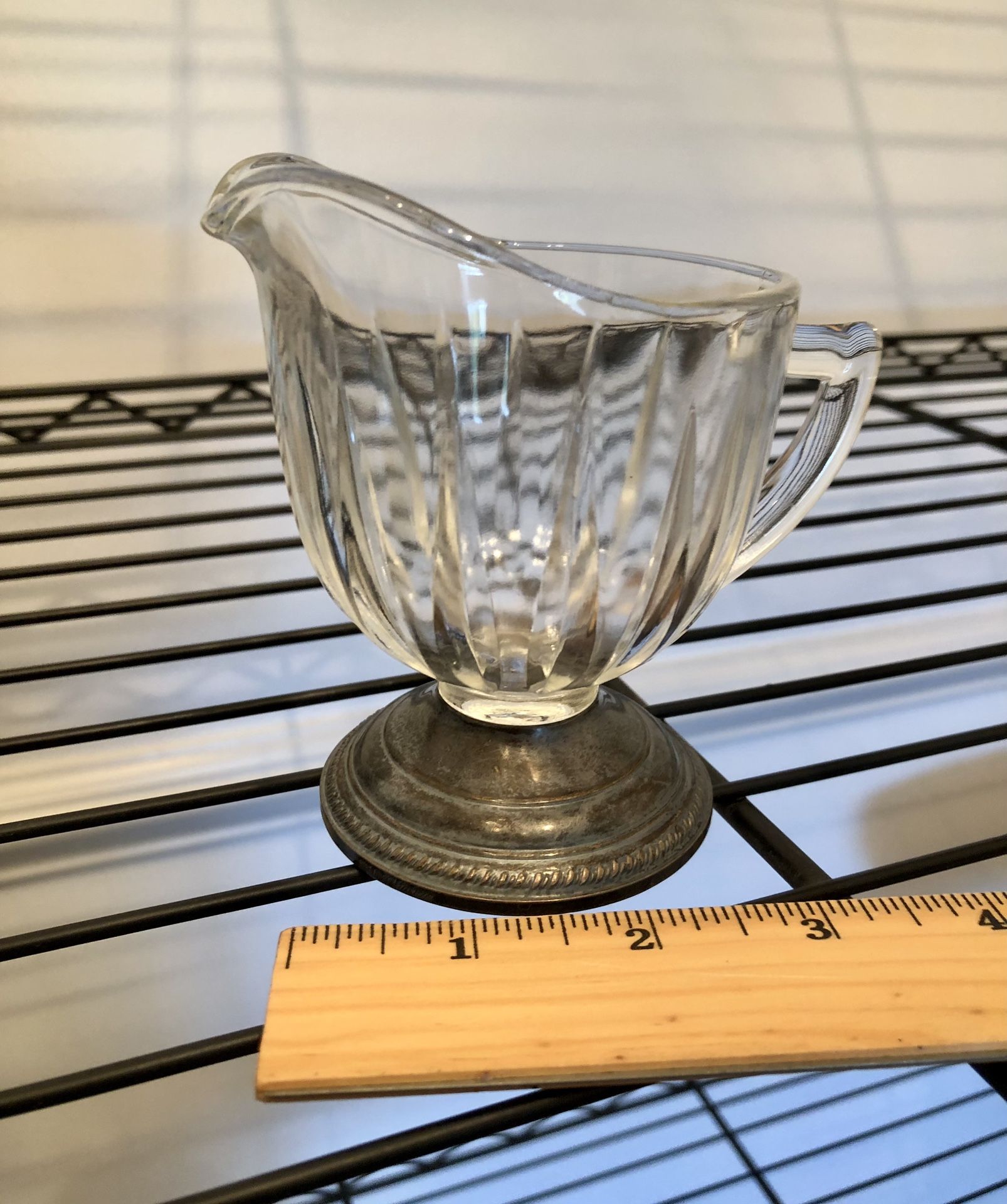 Vintage Creamer With Silver Plate Bottom