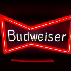Budweiser Beer Bowtie Neon Sign