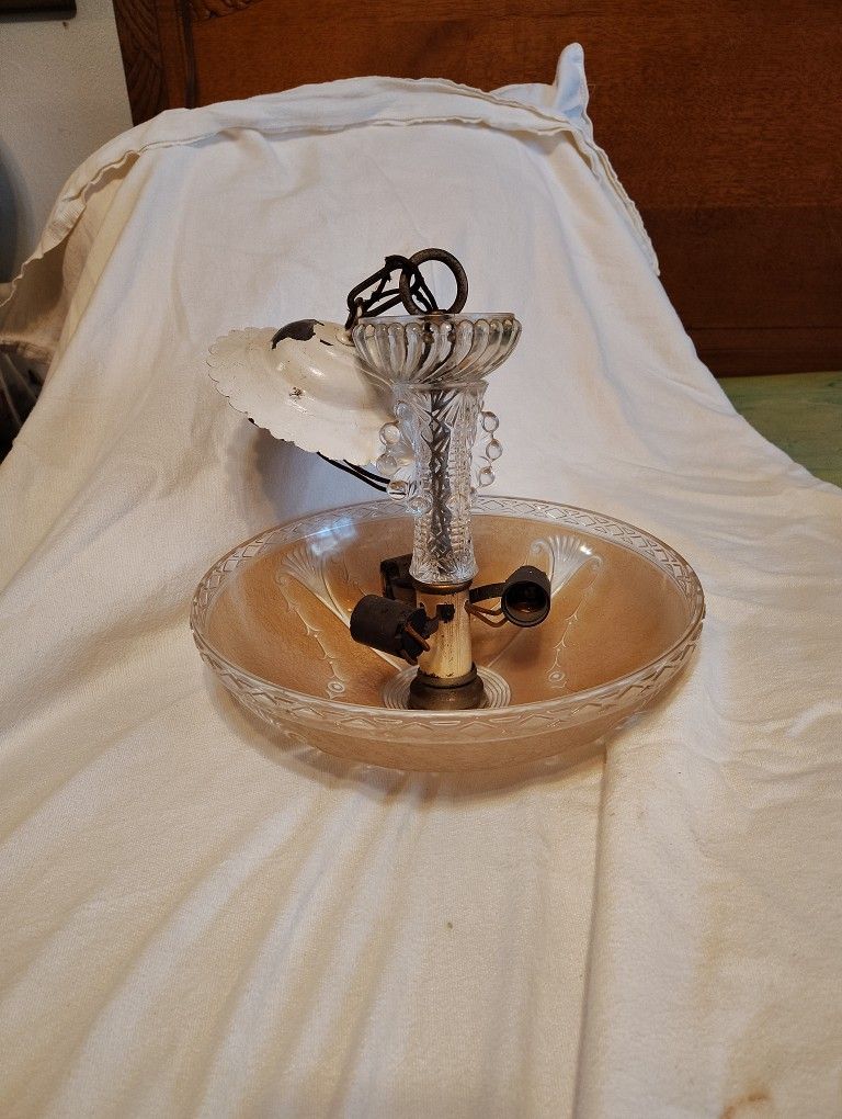 Art Nouveau Ceiling Lamp Original Wiring