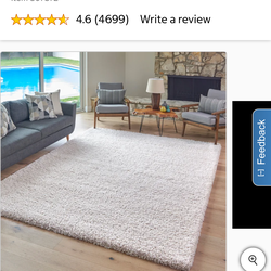 Thomasville shag rug cream white 7x10