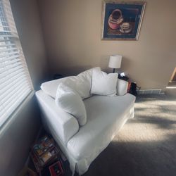 Slip-Covered Couch & Oversized Chair