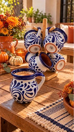 💥Talavera mugs set of 6 with stand included 💥