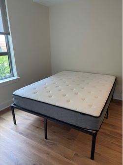 Queen Size Mattress with Metal Bed Frame