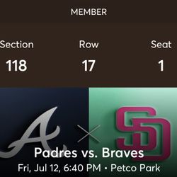 Padres Vs Braves Field Level Seats