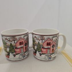 Vintage Russ Berrie & Co. Christmas Remembered collectible coffee mugs