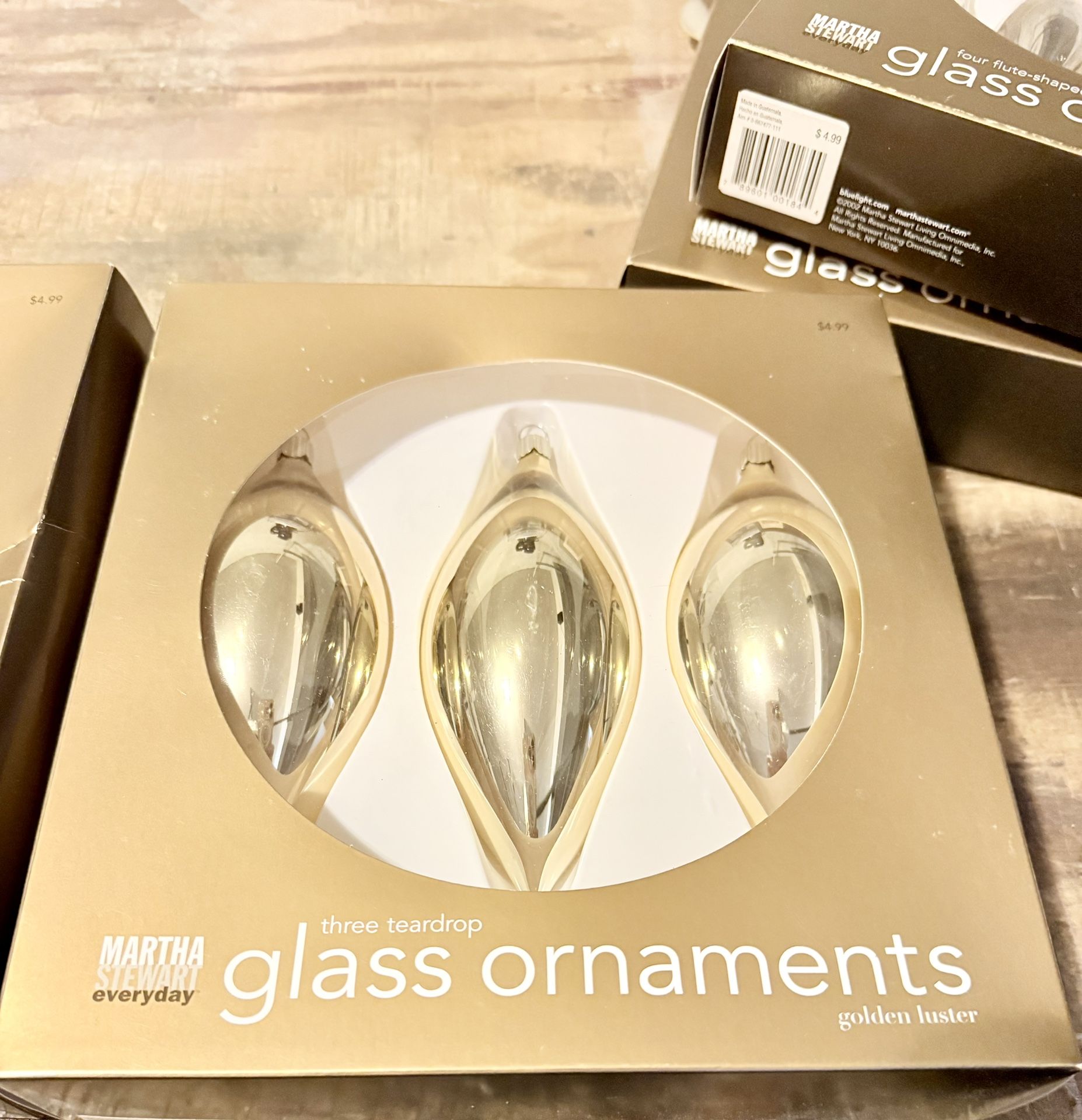 Golden Luster Tear Drop Ornaments