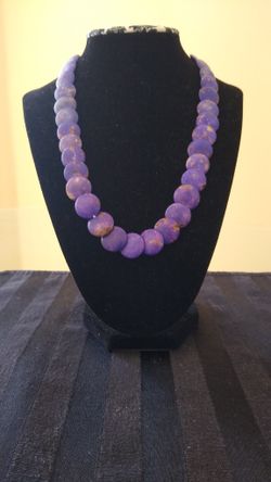 19.5" Blue Sodalite Flat Overlapping Disk Bead Necklace