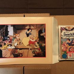 Walt Disney Snow White Lithograph and Factory Sealed Tape