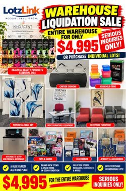 Warehouse Liquidation Sale – EVERYTHING MUST GO! $4,995 Takes All | Furniture, Electronics, Tools & More