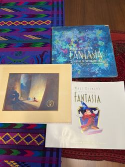 Vintage Disney Fantasia Collector’s Bundle – Vinyl Record, Lithograph & Commemorative Book