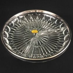 🚨Bargain: ✨Vintage 1980 Leonard Silver and Crystal Glass Appetizer Tray/Dish/Plate (sealed new)
