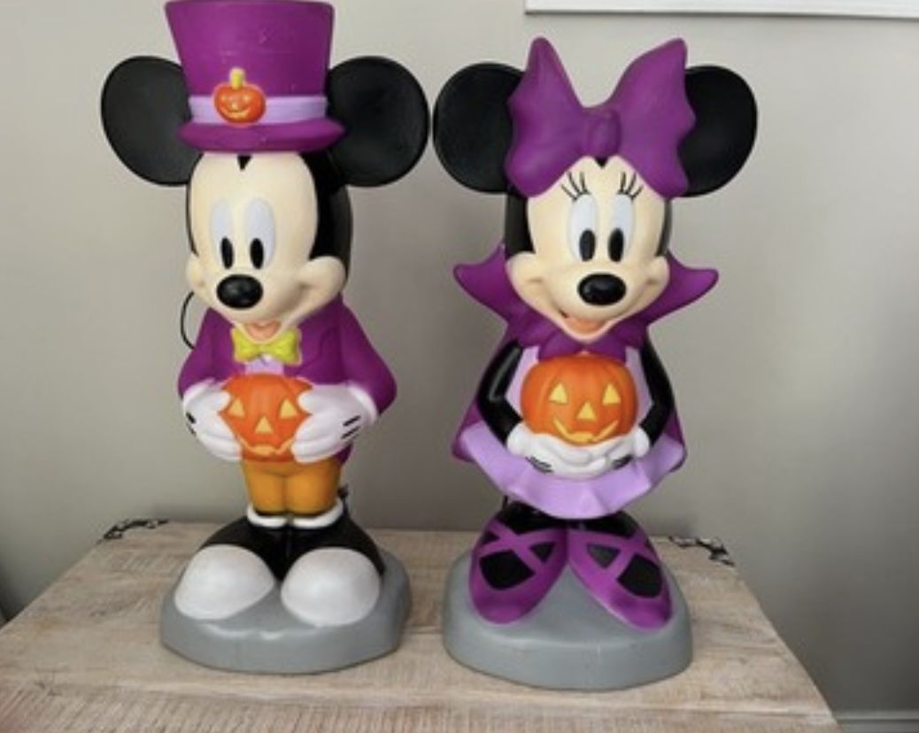 Mickey and Minnie Disney Halloween Light Up Blow Molds