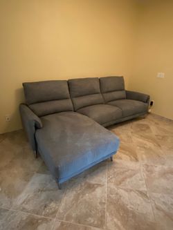 Gray L-Shaped Sectional Couch