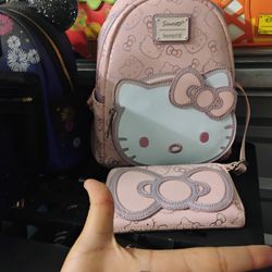Loungefly Sanrio Hello Kitty Iridescent Mini Backpack & Wallet LACC Exclusive
