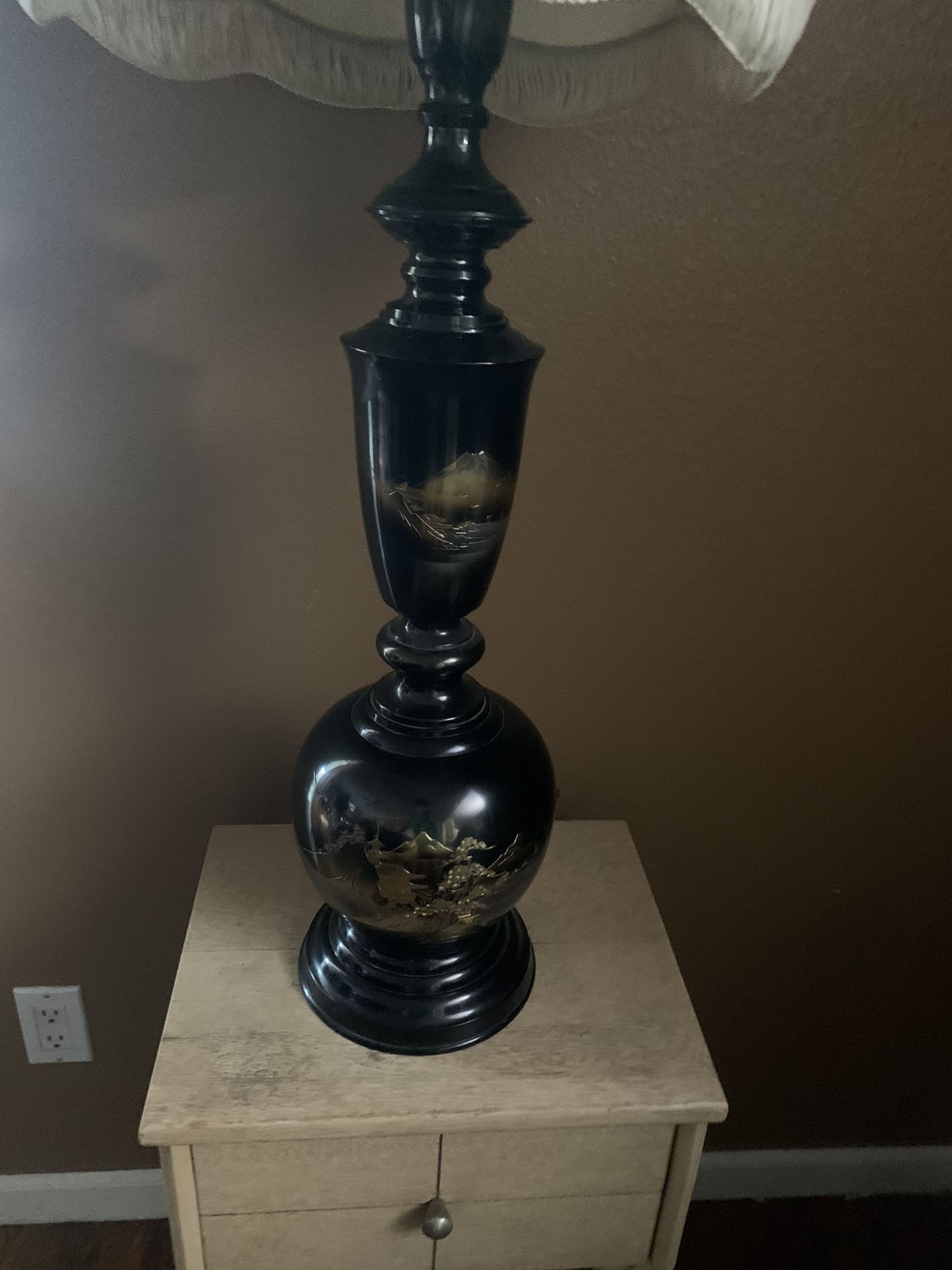 Asian brass lamp