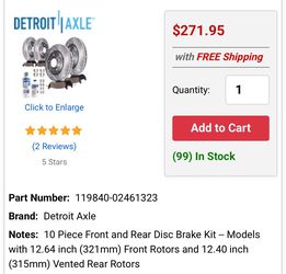 2013 Buick Regal Pads & Rotors