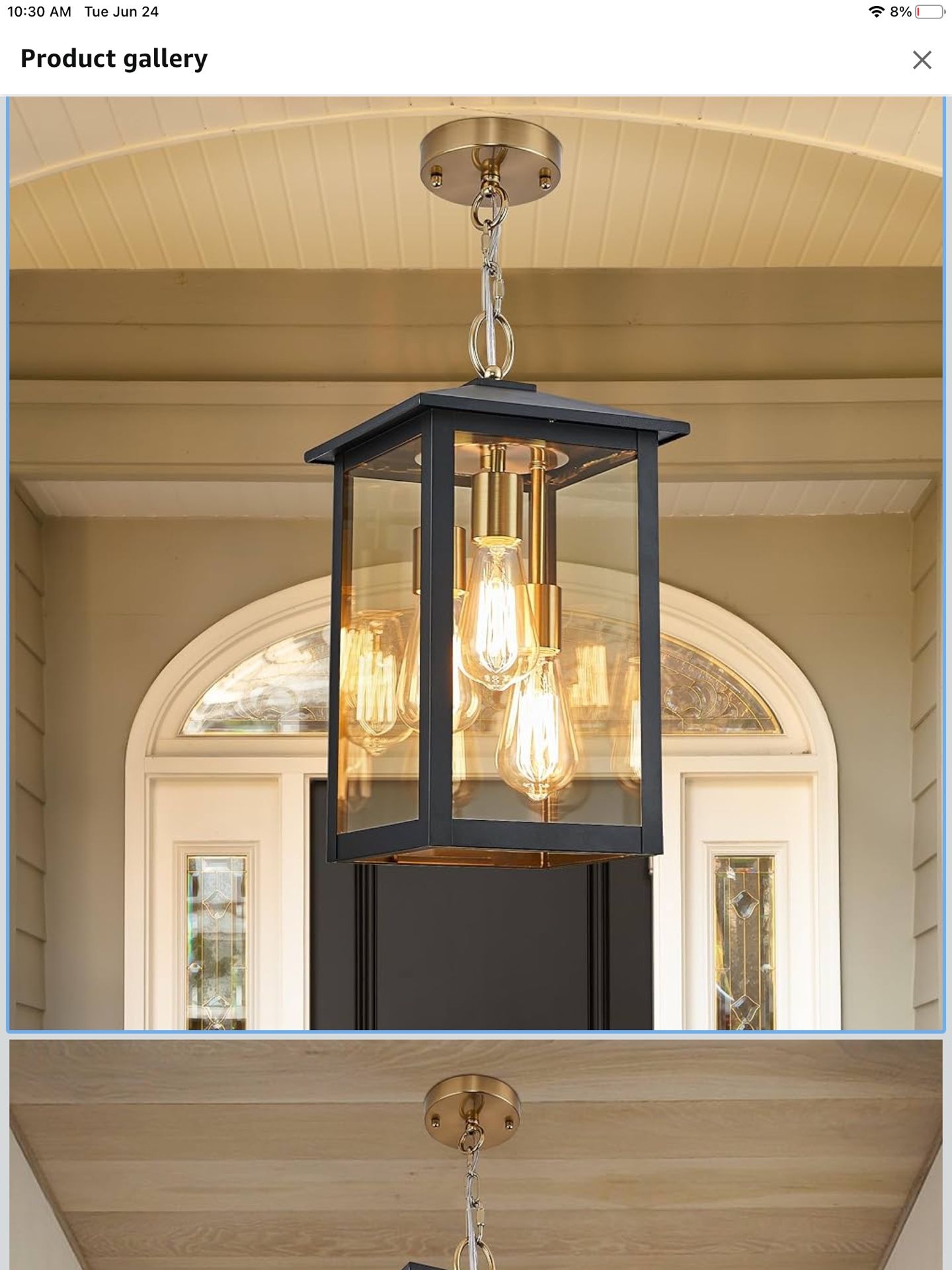 3-Lights Large Outdoor Pendant Light with Clear Glass *Brand New In Box*