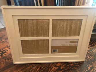 White frame -holds 4 4x6 pics