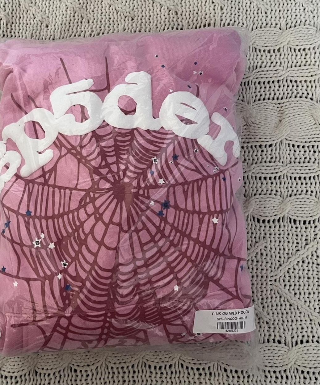 pink sp5der hoodie