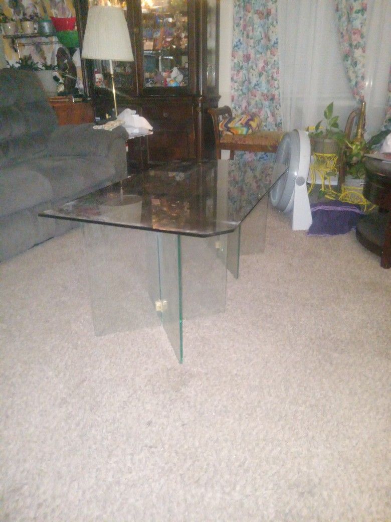 Vintage Glass Coffee Table 