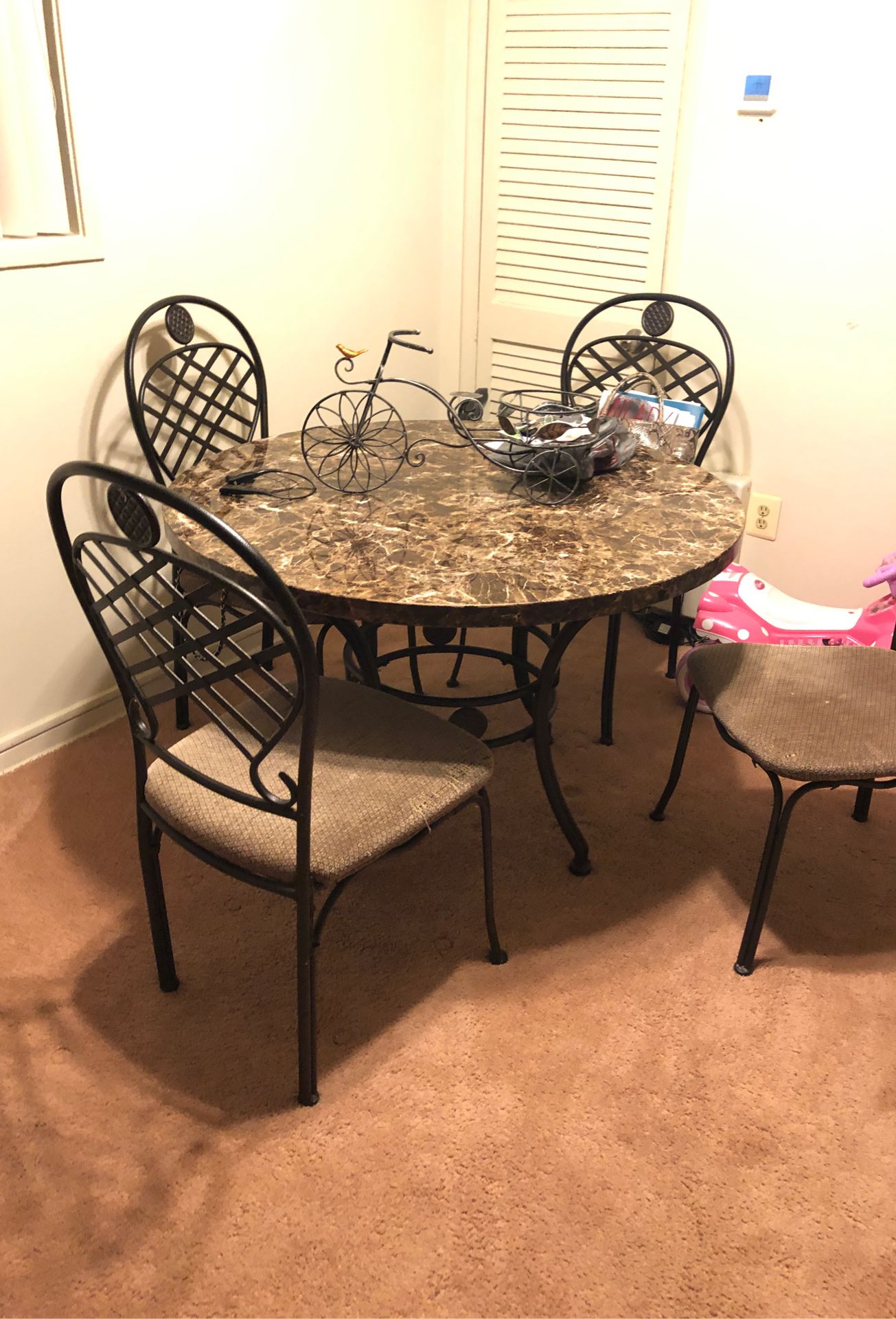 4 chair table set