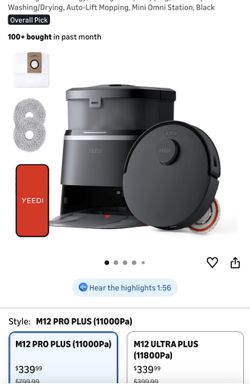 Yeedi M12 Pro+ Robot Vacuum And Mop