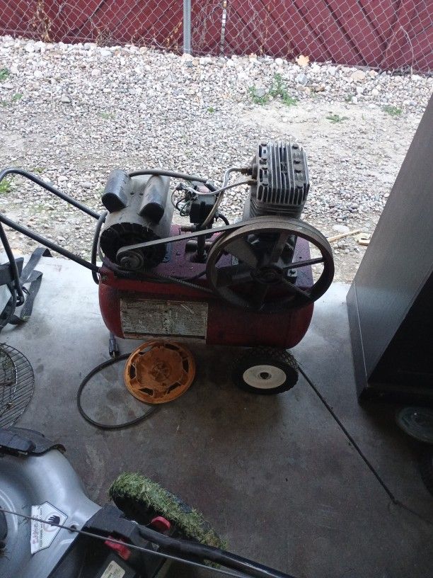 Three Horsepower Air Compressor Runs Excellent