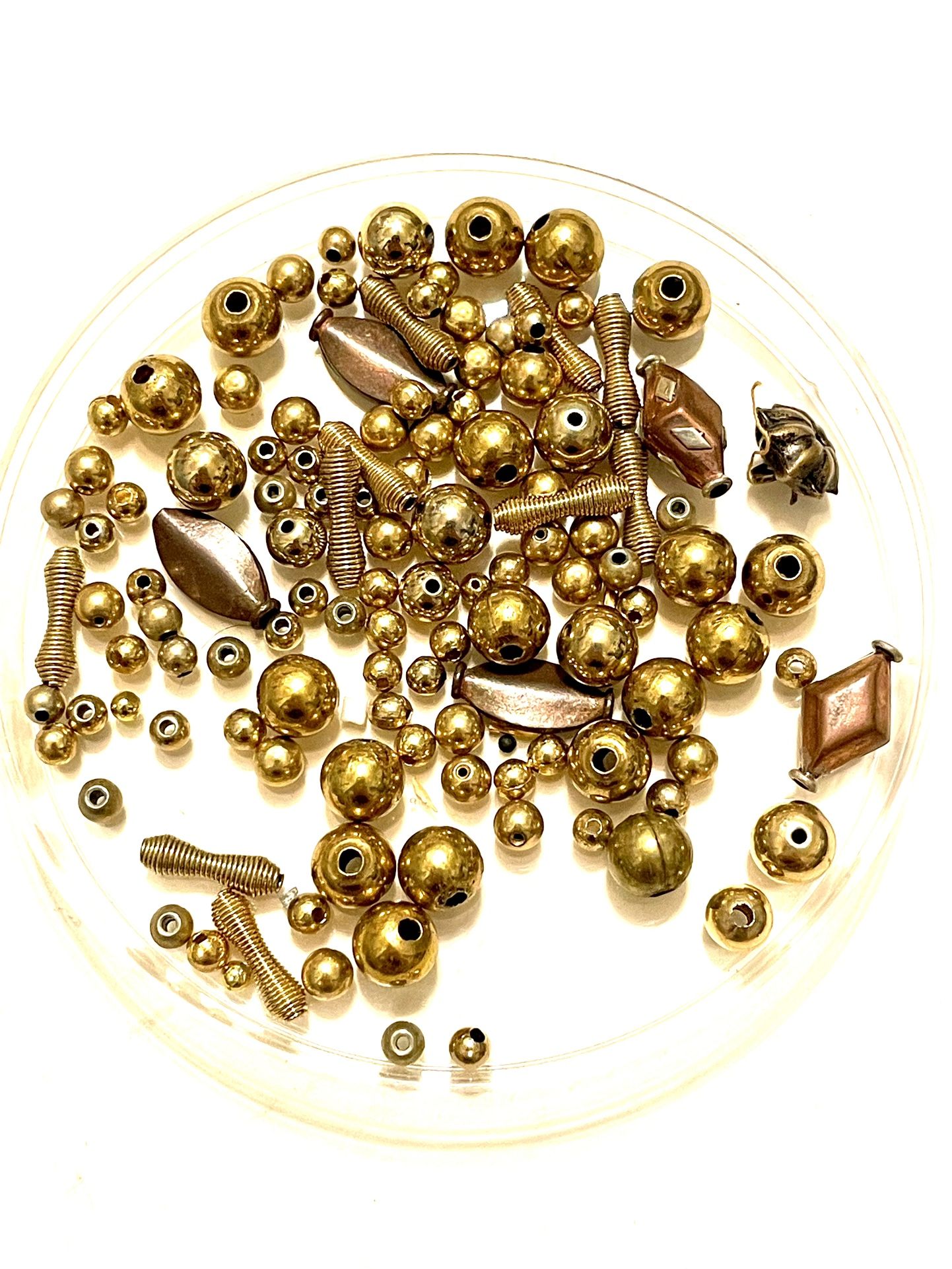 Mixed Brass Colored Beads 