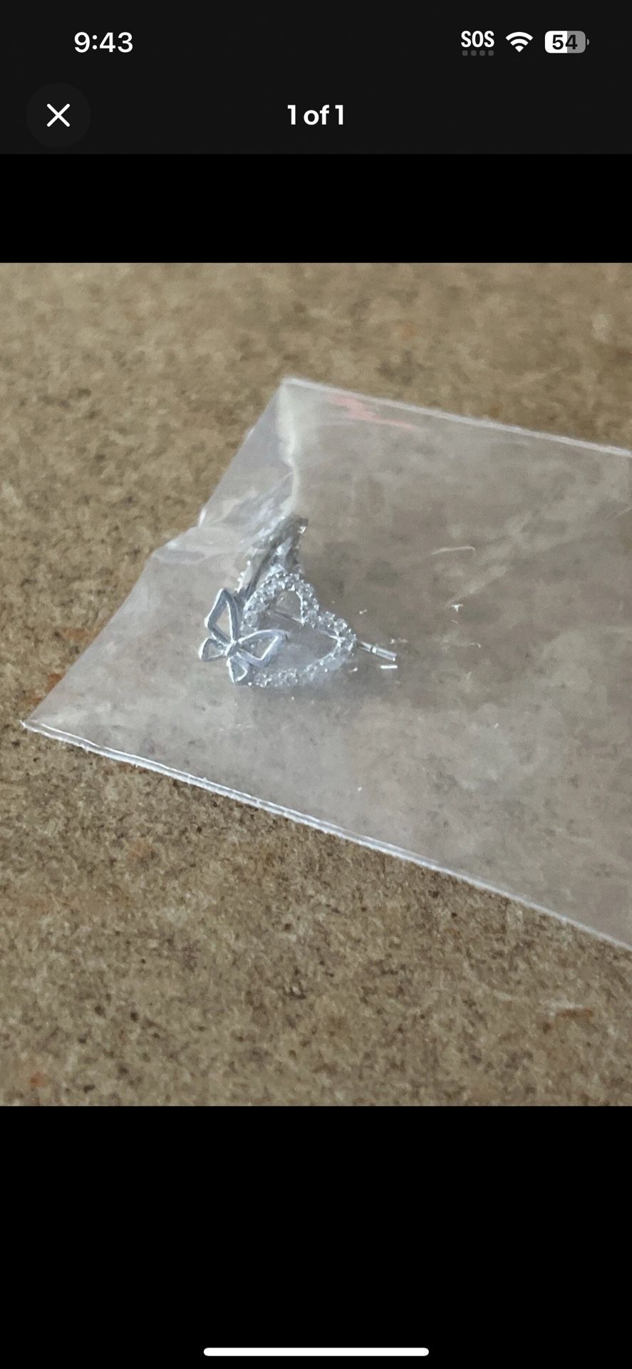 Women’s Sterling Silver 925 Heart And Bow Stud Earrings