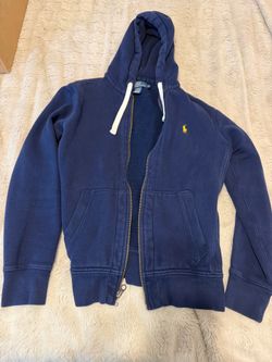 Ralph Lauren Polo Navy Blue Hoodie with Yellow Logo