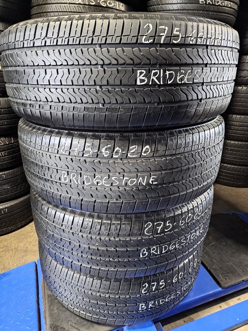 4 USED TIRES 275/60/20 BRIDGESTONE alenza A/S02 MAXX w/80% Thread All 4 Installed $320