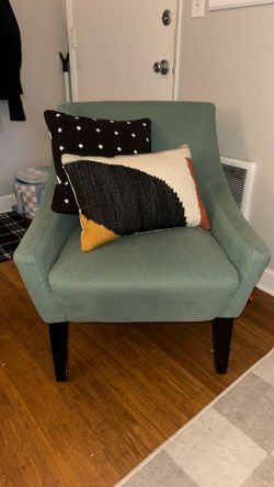 Wide Seat Teal Accent Chair