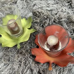 $5🍂Fall Leaf Candle Holders!🍃